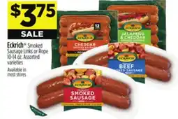 Dollar General Eckrich Smoked Sausage Links or Rope offer