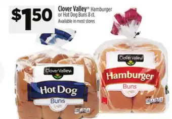 Dollar General Clover Valley Hamburger or Hot Dog Buns offer
