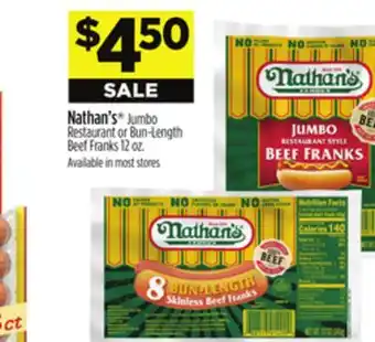 Dollar General Nathan's Jumbo Restaurant or Bun-Length Beef Franks offer