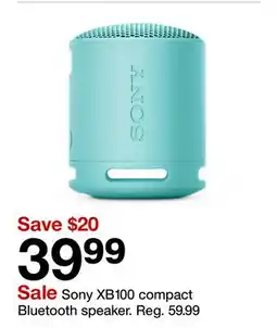 Target Sony XB100 compact Bluetooth speaker offer