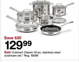 Target Cuisinart Classic 10-pc. stainless steel cookware set offer
