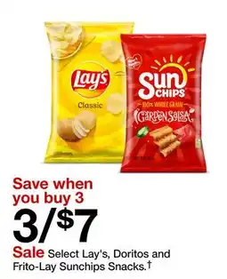 Target Select Lay's, Doritos and Frito-Lay Sunchips Snacks offer