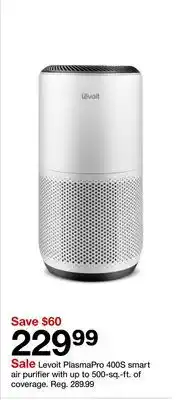 Target Levoit PlasmaPro 400S smart air purifier with up to 500-sq.-ft. of coverage offer