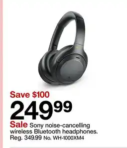 Target Sony noise-cancelling wireless Bluetooth headphones offer
