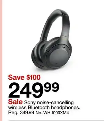 Target Sony noise-cancelling wireless Bluetooth headphones offer