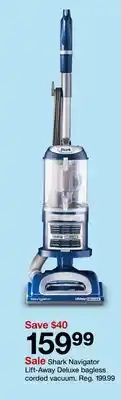 Target Shark Navigator Lift-Away Deluxe bagless corded vacuum offer