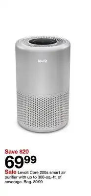 Target Levoit Core 200s smart air purifier with up to 300-sq.-ft. of coverage offer
