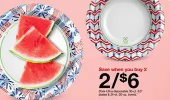 Target Dixie Ultra disposable 30-ct. 8.5 plates & 24-ct. 20-oz. bowls offer