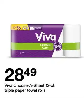 Target Viva Choose-A-Sheet 12-ct. triple paper towel rolls offer
