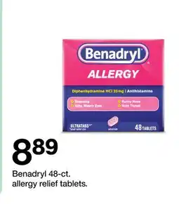 Target Benadryl allergy relief tablets offer