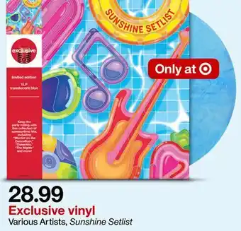 Target Various Artists, Sunshine Setlist offer