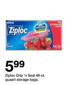 Target Ziploc Grip 'n Seal 48-ct. quaart storage bags offer