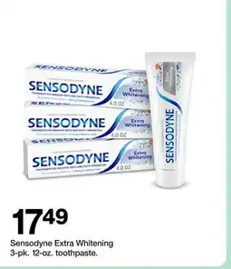Target Sensodyne Extra Whitening 3-pk. 12-02. toothpaste offer