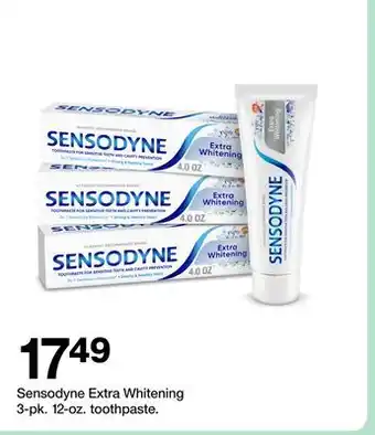Target Sensodyne Extra Whitening 3-pk. 12-02. toothpaste offer