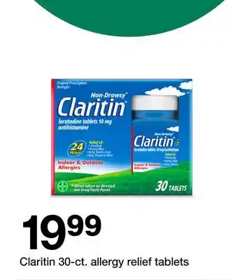 Target Claritin 30-ct. allergy relief tablets offer