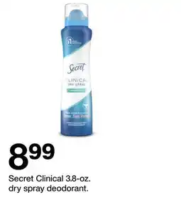 Target Secret Clinical 3.8-oz. dry spray deodorant offer