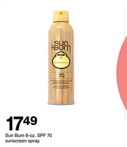 Target Sun Bum 6-oz. SPF 70 sunscreen spray offer
