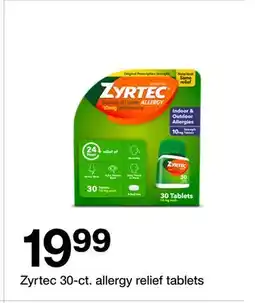 Target Zyrtec 30-ct. allergy relief tablets offer