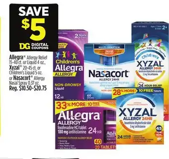 Dollar General Allegra , Xyzal or Nasacort offer