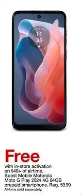 Target Boost Mobile Motorola Moto G Play 2024 4G 64GB prepaid smartphone offer