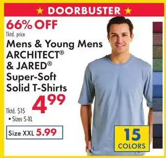 Boscov's Mens & Young Mens ARCHITECT & JARED Super-Soft Solid T-Shirts offer