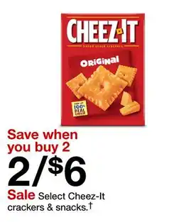 Target Select Cheez-It crackers & snacks† offer