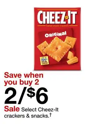 Target Select Cheez-It crackers & snacks† offer