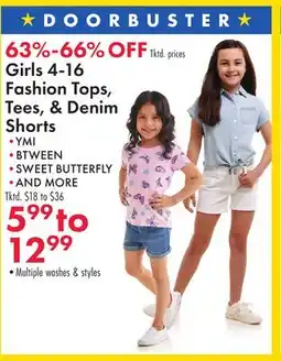 Boscov's Girls 4-16 Fashion Tops, Tees, & Denim Shorts offer