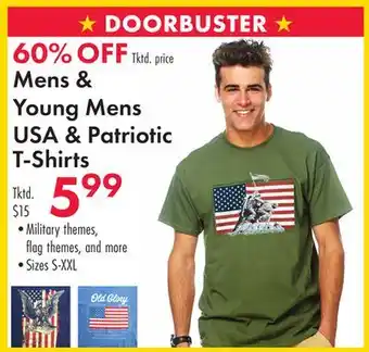 Boscov's Mens & Young Mens USA & Patriotic T-Shirts offer