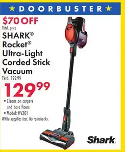 Boscov's SHARK Rocket Ultra-Light Corded Stick Vacuum offer