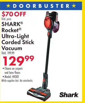 Boscov's SHARK Rocket Ultra-Light Corded Stick Vacuum offer