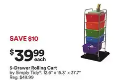 Michaels 5-Drawer Rolling Cart offer