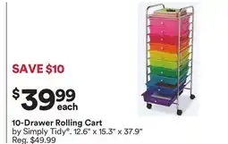 Michaels 10-Drawer Rolling Cart by Simply Tidy offer