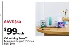 Michaels Cricut Mug Press offer