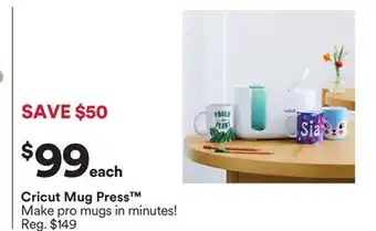 Michaels Cricut Mug Press offer