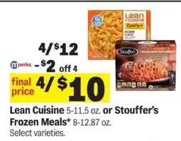 Meijer Lean Cuisine or Stouffer’s Frozen Meals offer
