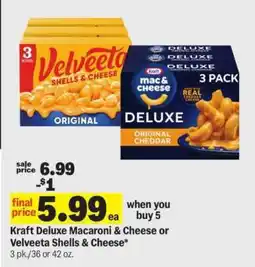 Meijer Kraft Deluxe Macaroni & Cheese or Velveeta Shells & Cheese offer