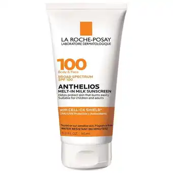 Walgreens Anthelios Melt-in Milk Body and Face Sunscreen Lotion SPF 100 offer