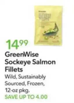 Publix GreenWise Sockeye Salmon Fillets offer