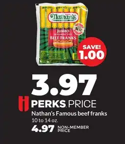 Hy-Vee Nathan's Famous beef franks offer