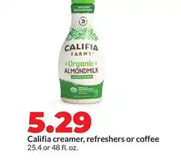 Hy-Vee Califia creamer, refreshers or coffee offer