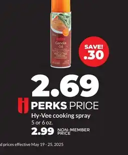 Hy-Vee Hy-Vee cooking spray offer
