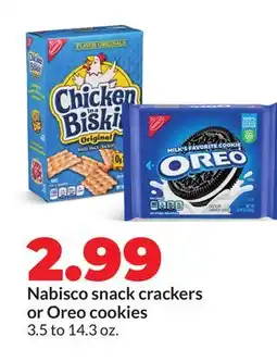 Hy-Vee Nabisco snack crackers or Oreo cookies offer