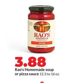 Hy-Vee Rao's Homemade soup or pizza sauce offer