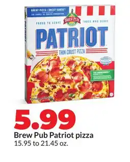 Hy-Vee Brew Pub Patriot pizza offer
