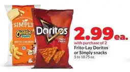 Hy-Vee Frito-Lay Doritos or Simply snacks offer