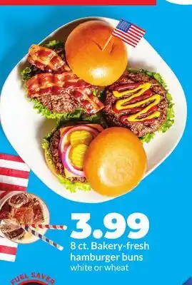 Hy-Vee 8 ct. Bakery-fresh hamburger buns offer