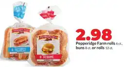 Hy-Vee Pepperidge Farm rolls 6 ct., buns 8 ct. or rolls 12 ct offer