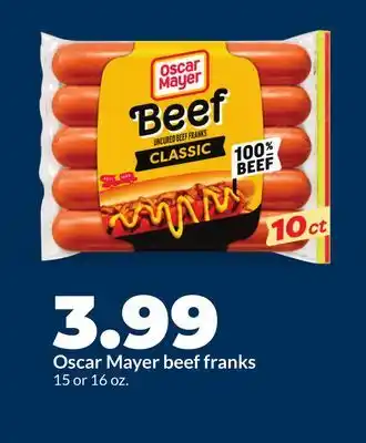 Hy-Vee Oscar Mayer beef franks offer