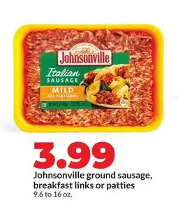 Hy-Vee Johnsonville ground sausage, breakfast links or patties offer